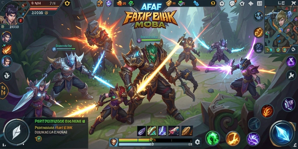 Tampilan gameplay AFAF yang seru dalam pertempuran MOBA.