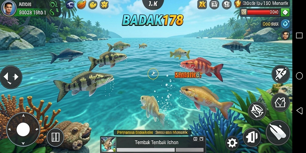 Screenshot gameplay BADAK178 menampilkan serunya menangkap ikan.