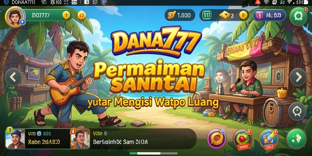 Tampilan gameplay DANA777 yang ceria dan menghibur.