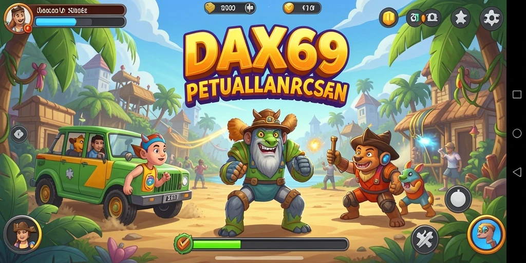 Tangkapan layar dari gameplay menarik DAX69 di arena Arcade.
