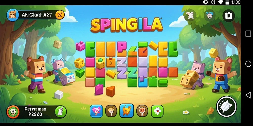 Tangkapan layar gameplay SPINGILA menampilkan suasana permainan Puzzle yang mengasyikkan.